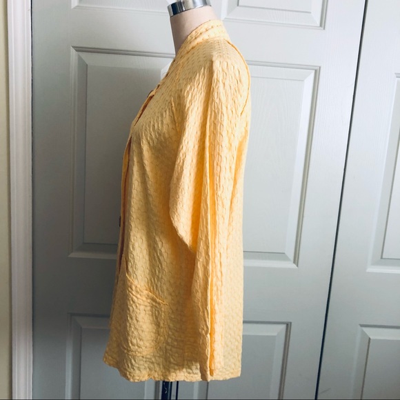 Produce Company 💯 Cotton Lightweight Jacket Top Size M Pastel Gold Yellow - Picture 6 of 10